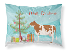 Load image into Gallery viewer, Ayrshire Cow Christmas Fabric Standard Pillowcase – Artistic Decorative Front, White Back BB9194PILLOWCASE