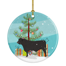Load image into Gallery viewer, Black Angus Cow Christmas Ornament - Round Ceramic Ornament – Artist-Designed Keepsake Decoration BB9195CO1