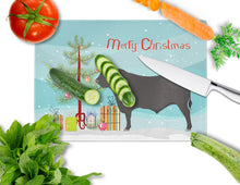Load image into Gallery viewer, Black Angus Cow Christmas Glass Cutting Boards – Durable, Decorative Kitchen Art Large BB9195LCB