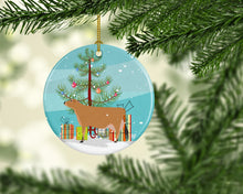 Load image into Gallery viewer, Jersey Cow Christmas Ornament - Round Ceramic Ornament – Artist-Designed Keepsake Decoration BB9196CO1