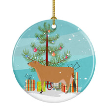Load image into Gallery viewer, Jersey Cow Christmas Ornament - Round Ceramic Ornament – Artist-Designed Keepsake Decoration BB9196CO1