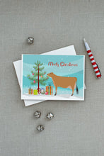 Load image into Gallery viewer, Jersey Cow Christmas Greeting Cards -  Blank Note Cards – 8-Pack of Artist-Designed Cards with Envelopes