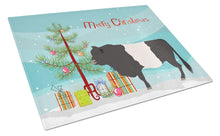 Load image into Gallery viewer, Belted Galloway Cow Christmas Glass Cutting Boards – Durable, Decorative Kitchen Art Large BB9198LCB