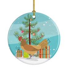 Load image into Gallery viewer, Frisian Friesian Chicken Christmas Ornament - Round Ceramic Ornament – Artist-Designed Keepsake Decoration BB9199CO1