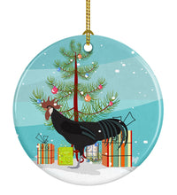 Load image into Gallery viewer, Minorca Ctalalan Chicken Christmas Ornament - Round Ceramic Ornament – Artist-Designed Keepsake Decoration BB9208CO1