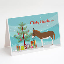 Load image into Gallery viewer, Miniature Mediterranian Donkey Christmas Greeting Cards -  Blank Note Cards – 8-Pack of Artist-Designed Cards with Envelopes