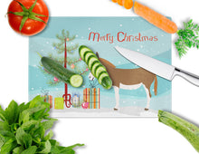 Load image into Gallery viewer, Miniature Mediterranian Donkey Christmas Glass Cutting Boards – Durable, Decorative Kitchen Art Large BB9214LCB