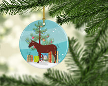 Load image into Gallery viewer, Hinny Horse Donkey Christmas Ornament - Round Ceramic Ornament – Artist-Designed Keepsake Decoration BB9217CO1