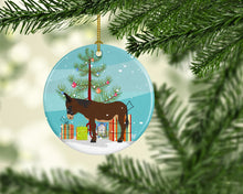 Load image into Gallery viewer, Zamorano-Leones Donkey Christmas Ornament - Round Ceramic Ornament – Artist-Designed Keepsake Decoration BB9220CO1