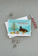 Load image into Gallery viewer, Silver Bantam Duck Christmas Greeting Cards -  Blank Note Cards – 8-Pack of Artist-Designed Cards with Envelopes
