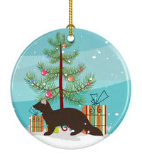 Load image into Gallery viewer, Sable Marten Christmas Ornament - Round Ceramic Ornament – Artist-Designed Keepsake Decoration BB9236CO1