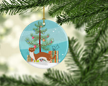 Load image into Gallery viewer, Weasel Christmas Ornament - Round Ceramic Ornament – Artist-Designed Keepsake Decoration BB9237CO1