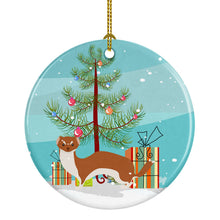 Load image into Gallery viewer, Weasel Christmas Ornament - Round Ceramic Ornament – Artist-Designed Keepsake Decoration BB9237CO1