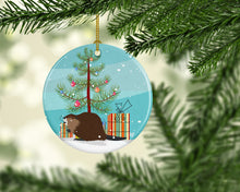 Load image into Gallery viewer, Eurasian Beaver Christmas Ornament - Round Ceramic Ornament – Artist-Designed Keepsake Decoration BB9240CO1