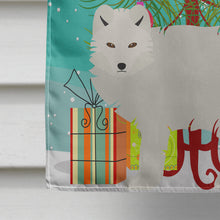 Load image into Gallery viewer, White Arctic Fox Christmas Flag Canvas House Size BB9244CHF