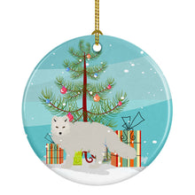 Load image into Gallery viewer, White Arctic Fox Christmas Ornament - Round Ceramic Ornament – Artist-Designed Keepsake Decoration BB9244CO1