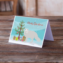 Load image into Gallery viewer, White Arctic Fox Christmas Greeting Cards -  Blank Note Cards – 8-Pack of Artist-Designed Cards with Envelopes