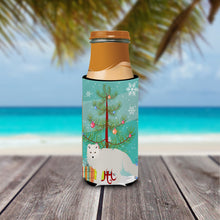 Load image into Gallery viewer, White Arctic Fox Christmas   Hugger for slim cans BB9244MUK