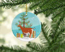 Load image into Gallery viewer, Toggenburger Goat Christmas Ornament - Round Ceramic Ornament – Artist-Designed Keepsake Decoration BB9248CO1