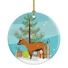 Load image into Gallery viewer, Oberhasli Goat Christmas Ornament - Round Ceramic Ornament – Artist-Designed Keepsake Decoration BB9255CO1