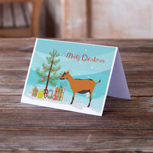 Load image into Gallery viewer, Oberhasli Goat Christmas Greeting Cards -  Blank Note Cards – 8-Pack of Artist-Designed Cards with Envelopes
