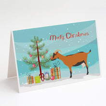 Load image into Gallery viewer, Oberhasli Goat Christmas Greeting Cards -  Blank Note Cards – 8-Pack of Artist-Designed Cards with Envelopes