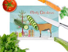 Load image into Gallery viewer, Oberhasli Goat Christmas Glass Cutting Boards – Durable, Decorative Kitchen Art Large BB9255LCB