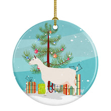 Load image into Gallery viewer, Saanen Goat Christmas Ornament - Round Ceramic Ornament – Artist-Designed Keepsake Decoration BB9256CO1