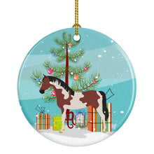 Load image into Gallery viewer, Pinto Horse Christmas Ornament - Round Ceramic Ornament – Artist-Designed Keepsake Decoration BB9274CO1
