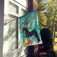 Load image into Gallery viewer, Friesian Horse Christmas Flag Canvas House Size BB9282CHF