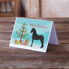 Load image into Gallery viewer, Friesian Horse Christmas Greeting Cards -  Blank Note Cards – 8-Pack of Artist-Designed Cards with Envelopes