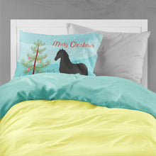 Load image into Gallery viewer, Friesian Horse Christmas Fabric Standard Pillowcase – Artistic Decorative Front, White Back BB9282PILLOWCASE