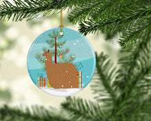Load image into Gallery viewer, Alpaca Suri Christmas Ornament - Round Ceramic Ornament – Artist-Designed Keepsake Decoration BB9287CO1
