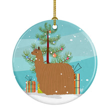 Load image into Gallery viewer, Alpaca Suri Christmas Ornament - Round Ceramic Ornament – Artist-Designed Keepsake Decoration BB9287CO1