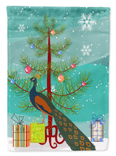 Load image into Gallery viewer, Indian Peacock Peafowl Christmas Flag Canvas House Size BB9292CHF