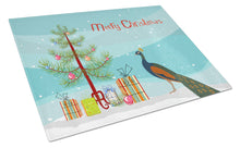 Load image into Gallery viewer, Indian Peacock Peafowl Christmas Glass Cutting Boards – Durable, Decorative Kitchen Art Large BB9292LCB