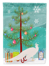 Load image into Gallery viewer, White Peacock Peafowl Christmas Flag Canvas House Size BB9293CHF