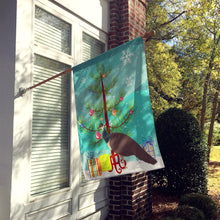 Load image into Gallery viewer, Indian Peahen Peafowl Christmas Flag Canvas House Size BB9294CHF