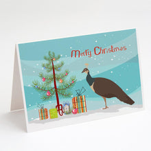 Load image into Gallery viewer, Indian Peahen Peafowl Christmas Greeting Cards -  Blank Note Cards – 8-Pack of Artist-Designed Cards with Envelopes