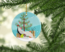 Load image into Gallery viewer, Silver Pheasant Christmas Ornament - Round Ceramic Ornament – Artist-Designed Keepsake Decoration BB9296CO1