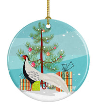 Load image into Gallery viewer, Silver Pheasant Christmas Ornament - Round Ceramic Ornament – Artist-Designed Keepsake Decoration BB9296CO1