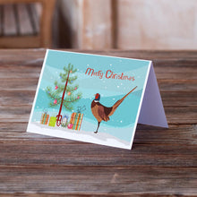 Load image into Gallery viewer, Ring-necked Common Pheasant Christmas Greeting Cards -  Blank Note Cards – 8-Pack of Artist-Designed Cards with Envelopes