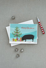 Load image into Gallery viewer, Devon Large Black Pig Christmas Greeting Cards -  Blank Note Cards – 8-Pack of Artist-Designed Cards with Envelopes