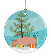 Load image into Gallery viewer, American Landrace Pig Christmas Ornament - Round Ceramic Ornament – Artist-Designed Keepsake Decoration BB9299CO1