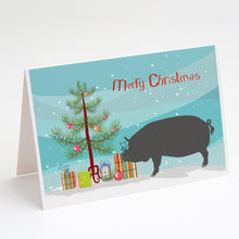 Load image into Gallery viewer, Berkshire Pig Christmas Greeting Cards -  Blank Note Cards – 8-Pack of Artist-Designed Cards with Envelopes