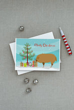 Load image into Gallery viewer, Hungarian Mangalica Pig Christmas Greeting Cards -  Blank Note Cards – 8-Pack of Artist-Designed Cards with Envelopes