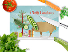 Load image into Gallery viewer, Hungarian Mangalica Pig Christmas Glass Cutting Boards – Durable, Decorative Kitchen Art Large BB9301LCB
