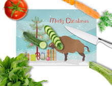 Load image into Gallery viewer, Wild Boar Pig Christmas Glass Cutting Boards – Durable, Decorative Kitchen Art Large BB9303LCB