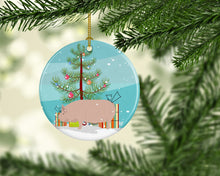 Load image into Gallery viewer, Welsh Pig Christmas Ornament - Round Ceramic Ornament – Artist-Designed Keepsake Decoration BB9304CO1