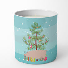 Load image into Gallery viewer, English Large White Pig Christmas 10 oz Decorative Soy Candle